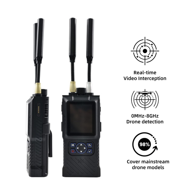 Portable UAV Detection System Radio Detector De Drones Handheld Broadband Scanner 1km Range FPV Signal Tracking Device RF Signal