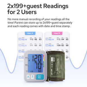 TRANSTEK New Blue Backlit Display Grande Tela Portátil Digital Máquina de Pressão Arterial Recarregável Braço Esfigmomanômetro - Product Image 6