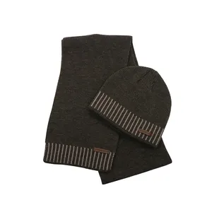 Kingseven-ensemble de bonnet et écharpe silencieux, en laine et acrylique, personnalisé, de marque, pour hommes, tricot Jacquard, hiver