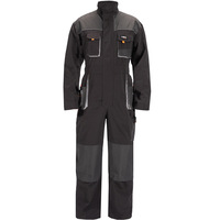 Pantalon à bavette de travail extensible en coton pour hommes, salopette multi-poches, vêtements de travail avec genouillère