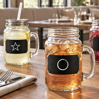 Vente en gros de verres à cocktail en verre craie de 16 oz avec poignée et paille réutilisable, verrerie de qualité gaufrée pour bar à cocktails, OEM