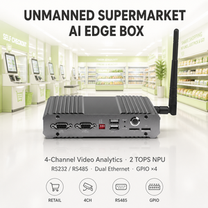 กล่องคอมพิวเตอร์อุตสาหกรรม Linux Buildroot 4.19 2GB DDR 8GB EMMC ไร้พัดลม RISC-V MCU RV1126 2 TOPS NPU Quad Cortex A7 สำหรับการประ<span class=keywords><strong>ม</strong></span>วลผล AI แบบ Edge Computing - Product Image 1