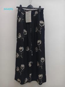 <span class=keywords><strong>Pantaloni</strong></span> Larghi da <span class=keywords><strong>Donna</strong></span> <span class=keywords><strong>con</strong></span> Stampa Floreale Nera, Vita Elastica, Stile Boho, Casual Estivi - Product Image 6