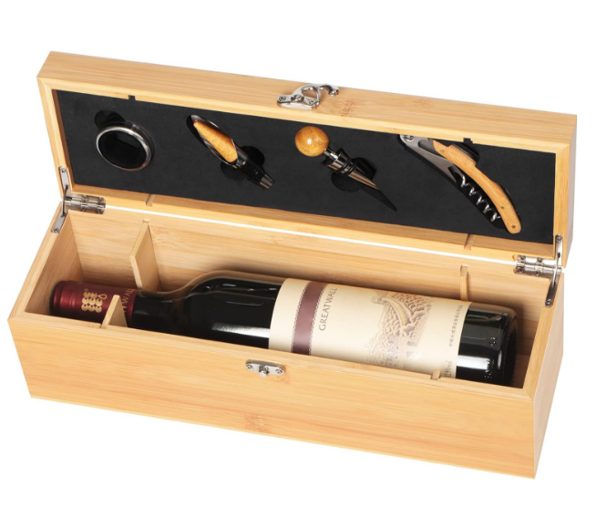 Custom Luxury Shiny Bamboo Wine case