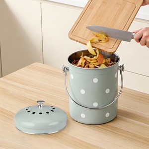 Easy Cleaning 1.3Gallon Odorless Composting with Charcoal Filter, Indoor Compost <b>Bins</b> - Product Image 2