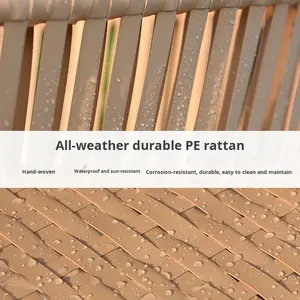 Conjunto <span class=keywords><strong>de</strong></span> <span class=keywords><strong>Mesa</strong></span> <span class=keywords><strong>y</strong></span> <span class=keywords><strong>Sillas</strong></span> <span class=keywords><strong>de</strong></span> Mimbre <span class=keywords><strong>de</strong></span> Estilo Nórdico Personalizado para Jardín, Patio o <span class=keywords><strong>Terraza</strong></span> - Product Image 4