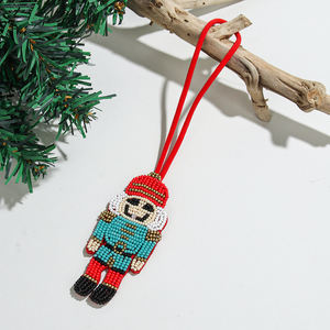 בוהמיאן חג החרוזים תיק קמעות זנגביל איש גרב חייל שלג איילים איילים נשים 'זרעים עבודת יד חרוז חג - Product Image 3