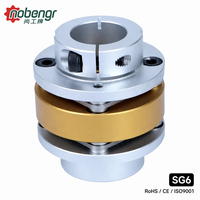 Accouplement à diaphragme en aluminium de type à bride à visser, disque en acier inoxydable, vis de serrage à jeu nul, pour encodeur et moteur pas à pas