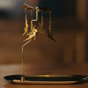 Support de bougie rotatif avec décorations féériques, plateau de carrousel à bougies, ensemble pour décoration de table de dîner romantique, cadeau - Product Image 2