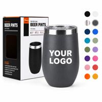 Vente en gros usine – Gobelet à vin isotherme à double paroi en acier inoxydable de 12 oz, sans BPA, avec couvercle en forme d'œuf – Cadeau d'affaires