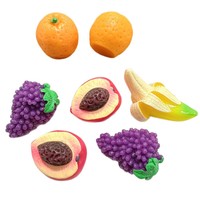 Mini Figuras de Frutas de Resina, Uvas, Plátanos, Naranjas, Melocotones, Adornos para Manualidades, Decoración de Micropaisajes