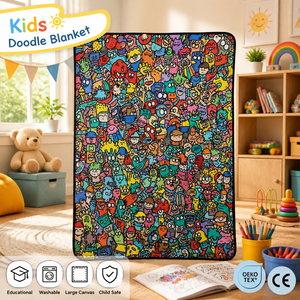 Manta de Dibujo Lavable para Niños, Manta para Colorear con Marcadores, Lienzo Educativo No Tóxico para Actividades de Niños Pequeños - Product Image 1