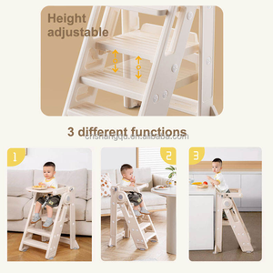 <span class=keywords><strong>Chaise</strong></span> haute pour bébé, moderne, pliable, convertible, en plastique, <span class=keywords><strong>chaise</strong></span> de repas pour enfants avec des dispositifs de sécurité pour le comptoir de cuisine et la table à manger - Product Image 2
