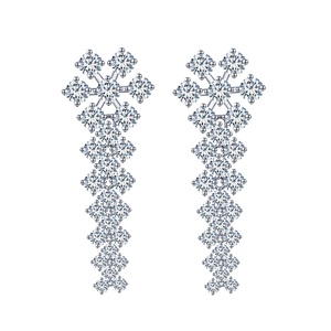 Joyería Messi, Joyería Personalizada MSE-669, Pendientes de Plata con Diamantes Cultivados en Laboratorio, Joyería para Mujer - Product Image 1