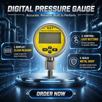XZD80 80mm 1000BAR BSP1/4 Stainless Intelligent Meter Liquid Manometer Digital Display Pressure Gauge
