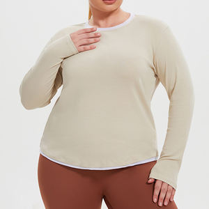 Camisetas de Manga Larga <span class=keywords><strong>para</strong></span> Mujer, Transpirables, Deportivas, <span class=keywords><strong>para</strong></span> Gimnasio, Yoga, Tallas Grandes, Camisetas de Entrenamiento - Product Image 6
