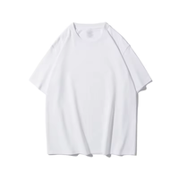 T-shirt unisexe décontracté streetwear coupe classique en coton uni à manches courtes 260g long