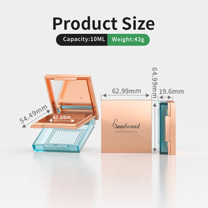 Estuche compacto de aluminio para maquillaje, caja de polvo de plástico pp, ovalada, bronce, reenael - Product Image 2