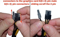 Kabel Adaptor Daya Konverter 4 Pin Male ke PCIe 8(6+2) Pin Male Berkualitas Tinggi 16 AWG Berlapis Kabel Elektronik