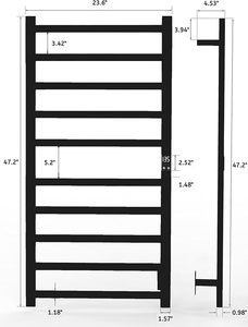 <span class=keywords><strong>Toallero</strong></span> Eléctrico Negro de Pared <span class=keywords><strong>con</strong></span> <span class=keywords><strong>Termostato</strong></span> <span class=keywords><strong>Digital</strong></span>, Calentador de Toallas de Acero Inoxidable para Baño - Product Image 3