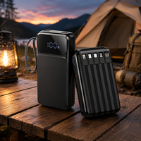 Batterie externe 50000 mAh en gros avec USB-C PD, chargeur portable d'urgence avec 4 câbles intégrés et écran numérique LED
