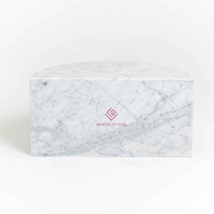 Calacatta <strong>White</strong> Marble Half Moon <strong>Table</strong>, Multifunctional Bespoke Design for <strong>Small</strong> and Large Spaces - Product Image 6