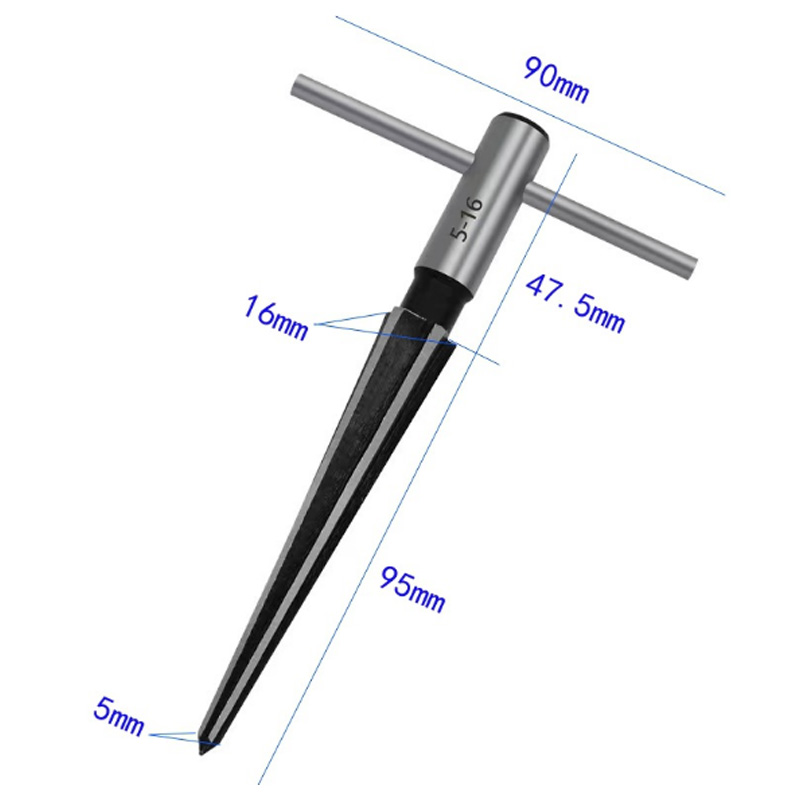 Alesatore Esagonale Conico Con Impugnatura A T – Utensile Per Smussatura E Fori Su Metallo, 128mm, Manico 6,35mm