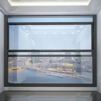 Ventana Horizontal Corredera de Aluminio con Doble Vidrio Templado y Elevación Eléctrica Automática para Villas y Hoteles Modernos con Vista Panorámica