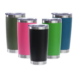 10oz 20oz 30oz tumbler çift duvar paslanmaz çelik yalıtımlı termos araba kahve bardak toz kaplı tumbler seyahat kupa saman ile