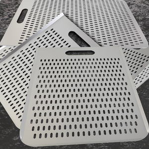 Planche perforée pour <span class=keywords><strong>pizza</strong></span> à base de pain plat, planche à <span class=keywords><strong>pizza</strong></span> style romain, pelle à <span class=keywords><strong>pizza</strong></span> avec pelle de retournement sans poignée - Product Image 2