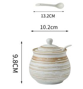 돼지 기름 탱크 세라믹 고온 저항 오일 칠리 페퍼 탱크 가정용 주방 소금 조미료 탱크 - Product Image 4