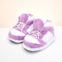 Chaussures Confortables en Peluche Dunk High, Baskets à Bout Rond, pour Intérieur et Extérieur, Taille Unique, Type Pantoufles