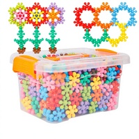 Mainan Edukasi Rakitan Plastik Puzzle 3D Kepingan Salju Berputar Blok Bangunan Bunga Plum Drop-shipping 4-6T