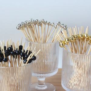 J & <span class=keywords><strong>M</strong></span> 100 buah tusuk sate dekoratif bambu 4.7 inci untuk tusuk gigi bola untuk pesta disko mewah - Product Image 5