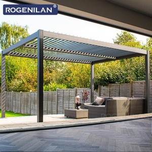 Pergola extérieure personnalisée Rogenilan en aluminium avec toit électrique intelligent et lames orientables pour maisons - Product Image 5