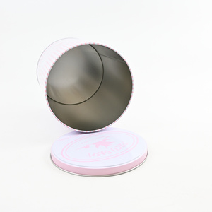 Lata Redonda de Metal para Regalo de Bebé con Estampado de Cigüeña a Rayas Rosas, Lata de Metal Vacía Personalizada para Almacenamiento de Productos para el Cuidado de la Piel del Bebé - Product Image 6