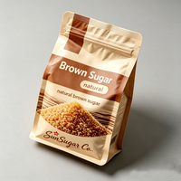 Sachets d'emballage alimentaire personnalisés imprimés, résistants à l'humidité, à fond plat, avec fermeture éclair, pour épices, assaisonnements, sucre et sel