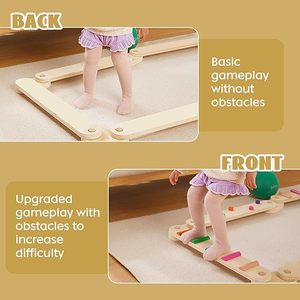Marchepieds en bois équilibre pour enfants step stone meubles jouet enfant en bas âge activité gym Balance Beam - Product Image 2