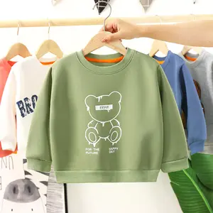 Bán Buôn Quần Áo Trẻ Em Màu Xanh Ô Liu Hoodie Chặt Chẽ Thông Minh Tops Trai Hoodies Giá Rẻ