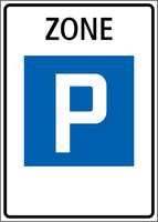 Panneau de signalisation routière en aluminium personnalisé ZONA Interdiction de stationnement, impression numérique UV avec stratifié anti-UV transparent