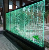 Fontaine d'eau dansante à motifs lumineux LED d'intérieur, cascade, mur de bulles, décoration de fête de mariage