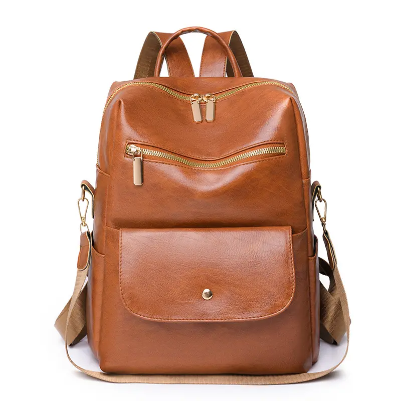 Girls Women's Backpack High Quality Female Shoulder Bag New Fashion Large Waterproof Soft PU Leather Lady Travel Backpack