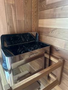 Sauna compacta para espacios pequeños, mini sauna cuadrada para 1 persona, exterior, impermeable, de madera de cedro rojo, con calefacción eléctrica, vapor seco, para uso en almacenes o spas. - Product Image 5