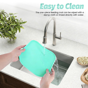 Reusable Waterproof <b>Silicone</b> Pet Bowl <b>Mat</b> Washable Pet Pad for Comfort and Hygiene - Product Image 4