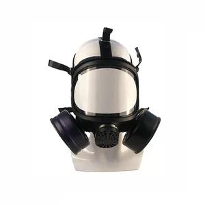 MF15C Masque à gaz de protection pour fenêtre panoramique en caoutchouc naturel pouvant être utilisé avec deux filtres