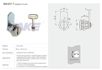 Serrure à came à quart de tour à double clé en alliage de zinc nickelé brillant MK407-7 pour armoire électrique