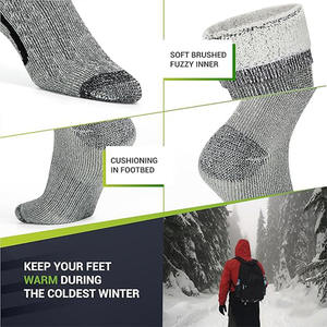 Merino Wool Caminhadas Camping Meias Térmica Quente Tripulação Inverno Bota Meia Térmica para Homens e Mulheres - Product Image 4