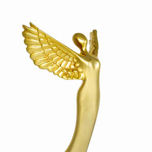 Nuovo arrivo di alta qualità oro <span class=keywords><strong>angelo</strong></span> trofeo di cristallo <span class=keywords><strong>nero</strong></span> Base rotonda scudo di vetro premio - Product Image 4
