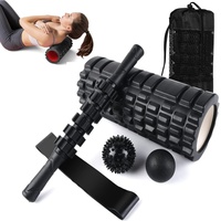 Ensemble de rouleaux en mousse 5 en 1 en gros pour un massage musculaire profond, fitness complet, yoga, bâton de massage en mousse et ballon, bande de résistance