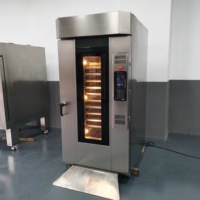 Four rotatif à air chaud 15 plateaux pour gâteaux, pâtisseries et pains, four commercial à air chaud avec pulvérisation de vapeur intégrée